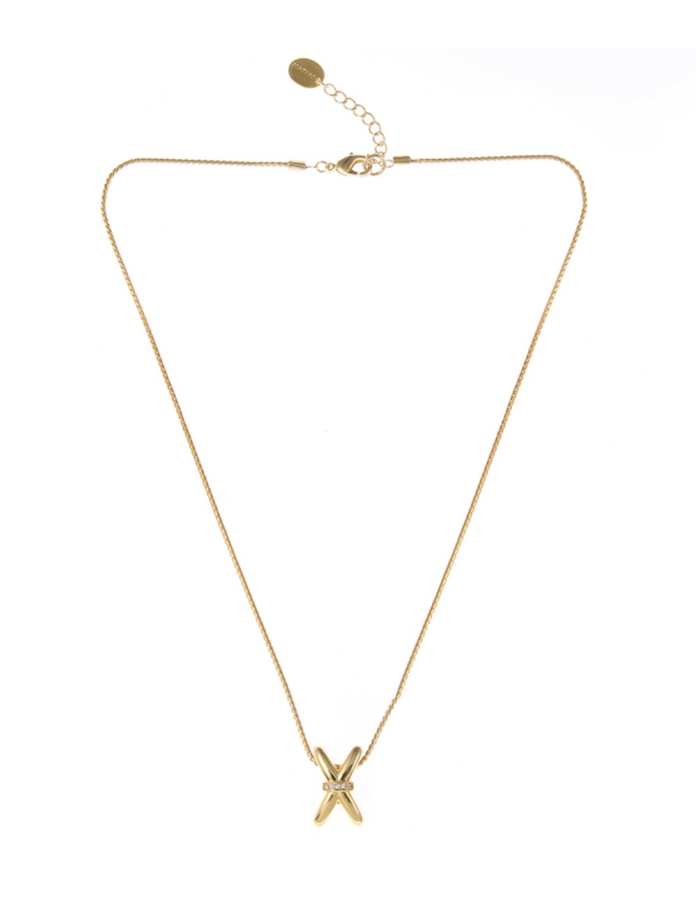Cross wise Necklace (Gold)