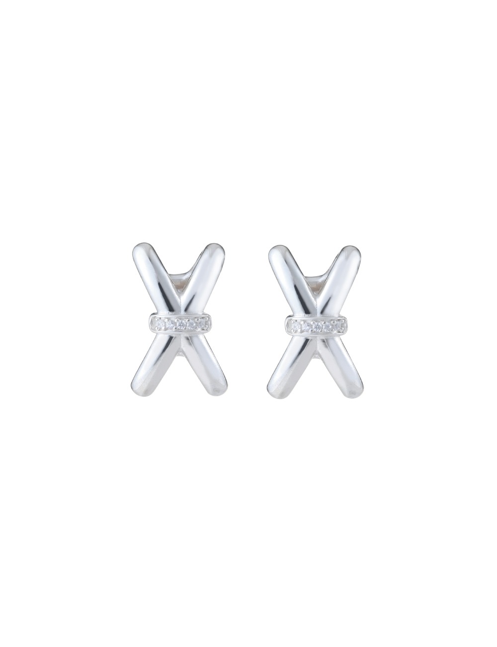 Cross wise Earring 크로스 와이즈 귀걸이 (Silver 실버)