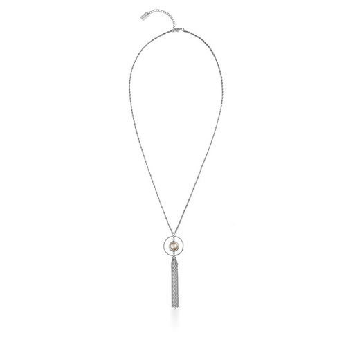 Silver tassel long Necklace