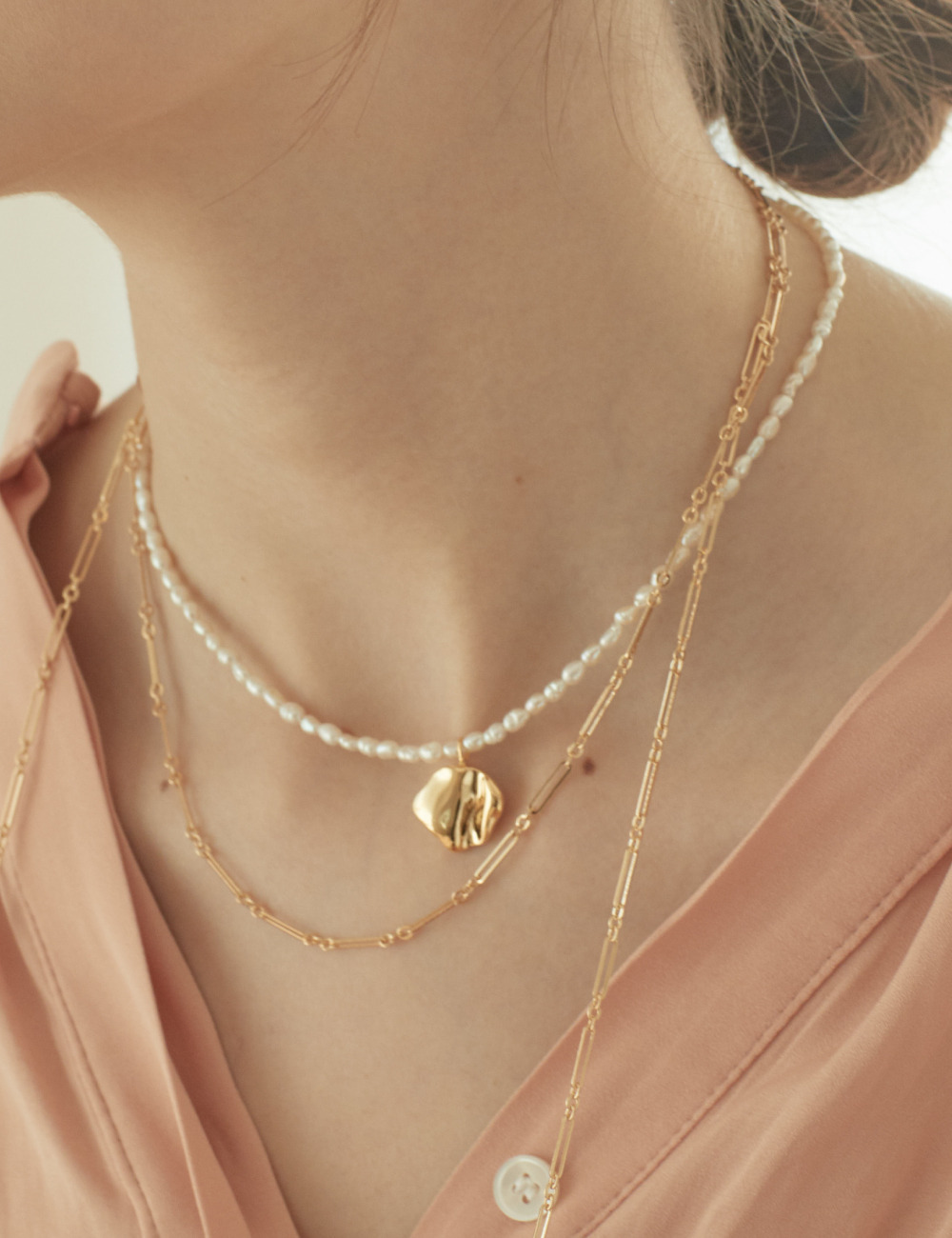 [Silver925] Gold moon Necklace