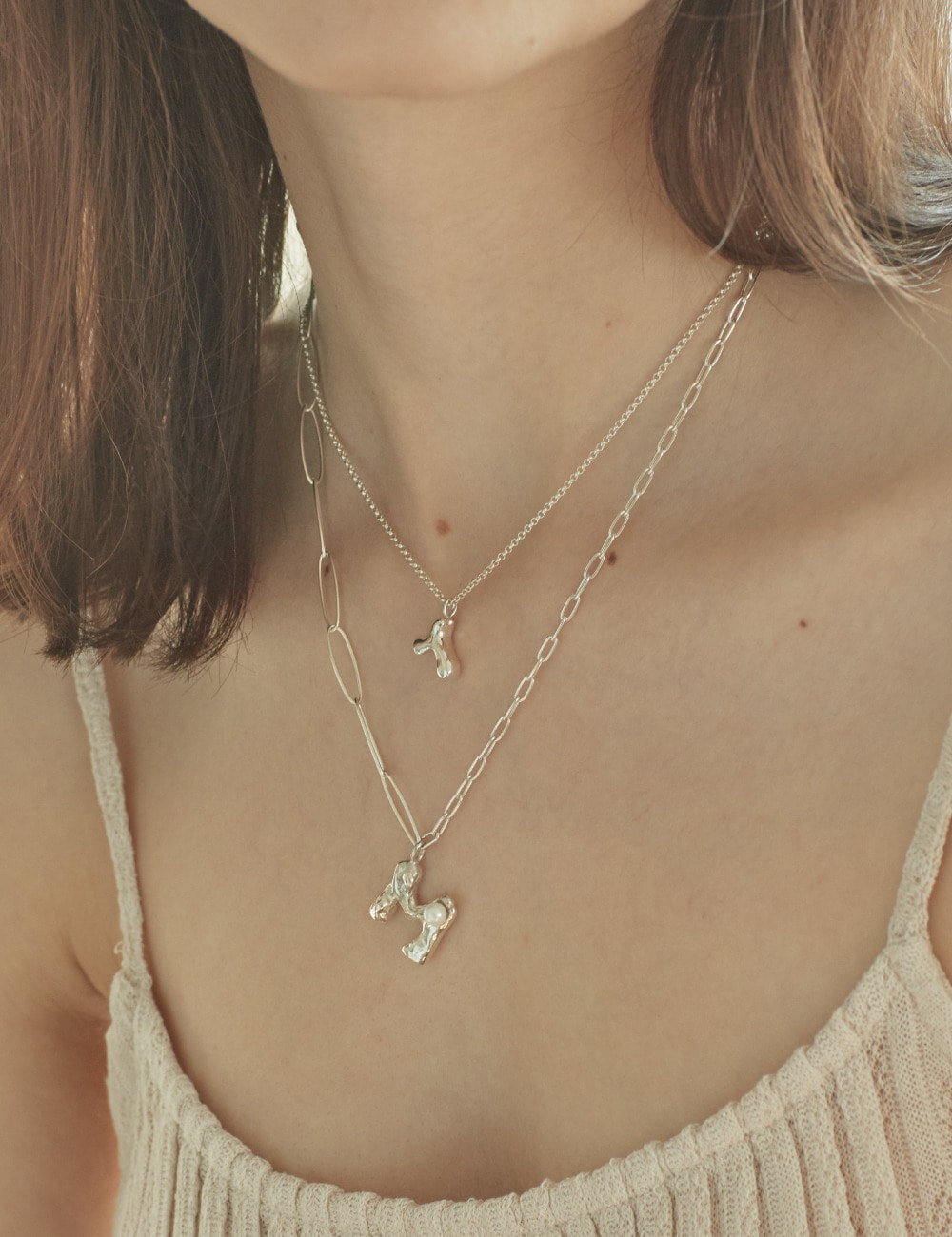 [Silver925] M pendant Necklace