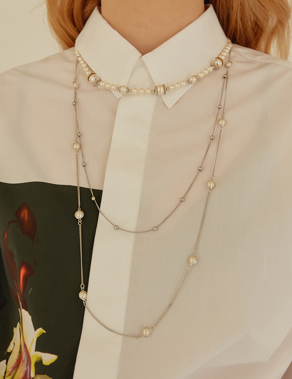[Sik-k 식케이 착용] Layered pearl Necklace